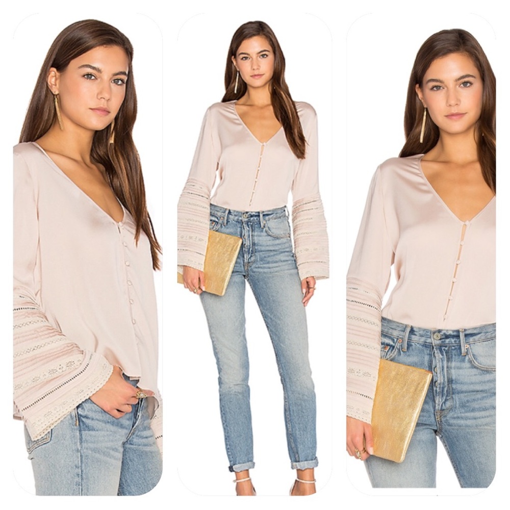 Auguste White Belled Sleeve Top